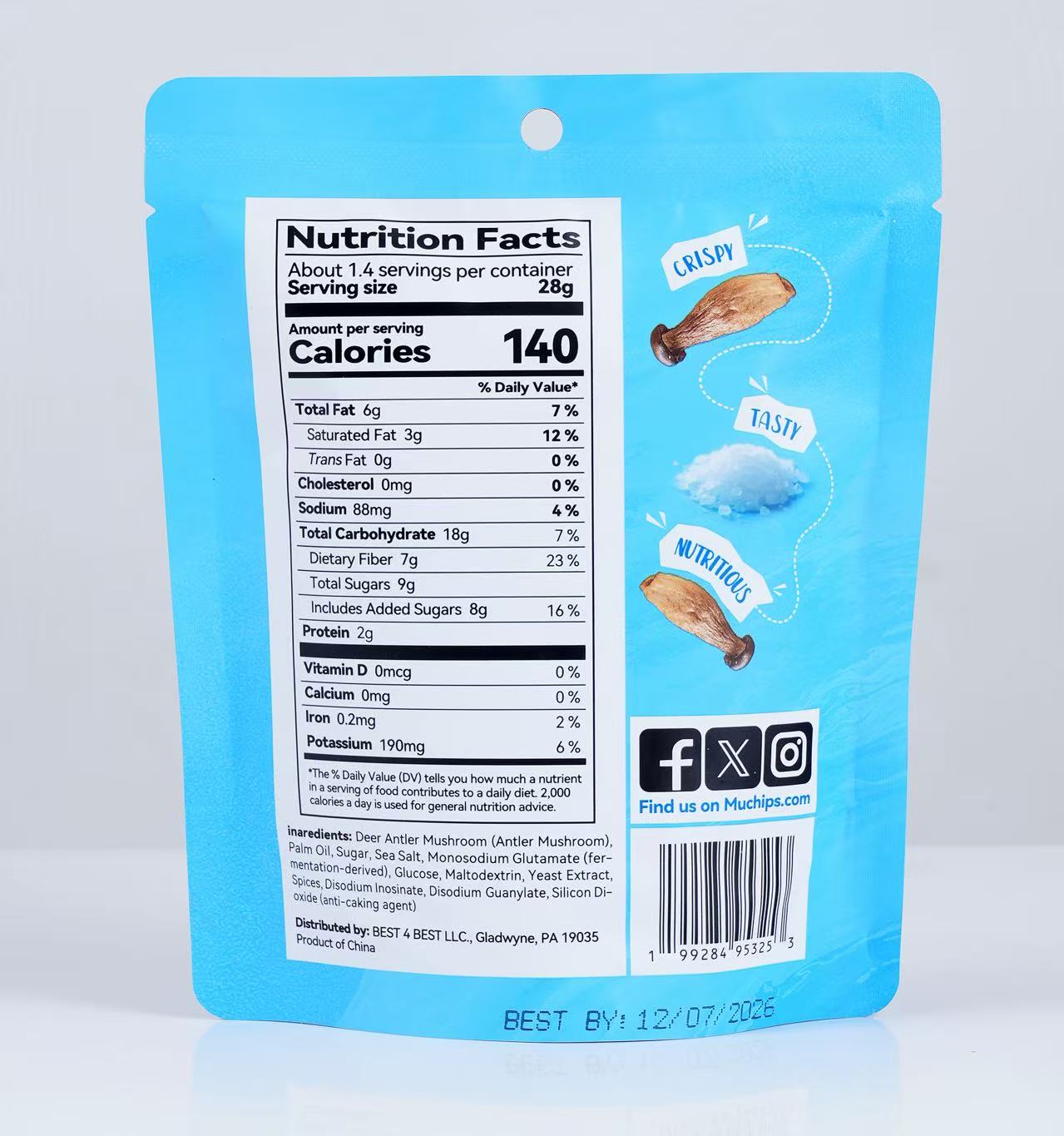 Crispy Chips Antler Mushroom (Sea Salt) 1.4 oz