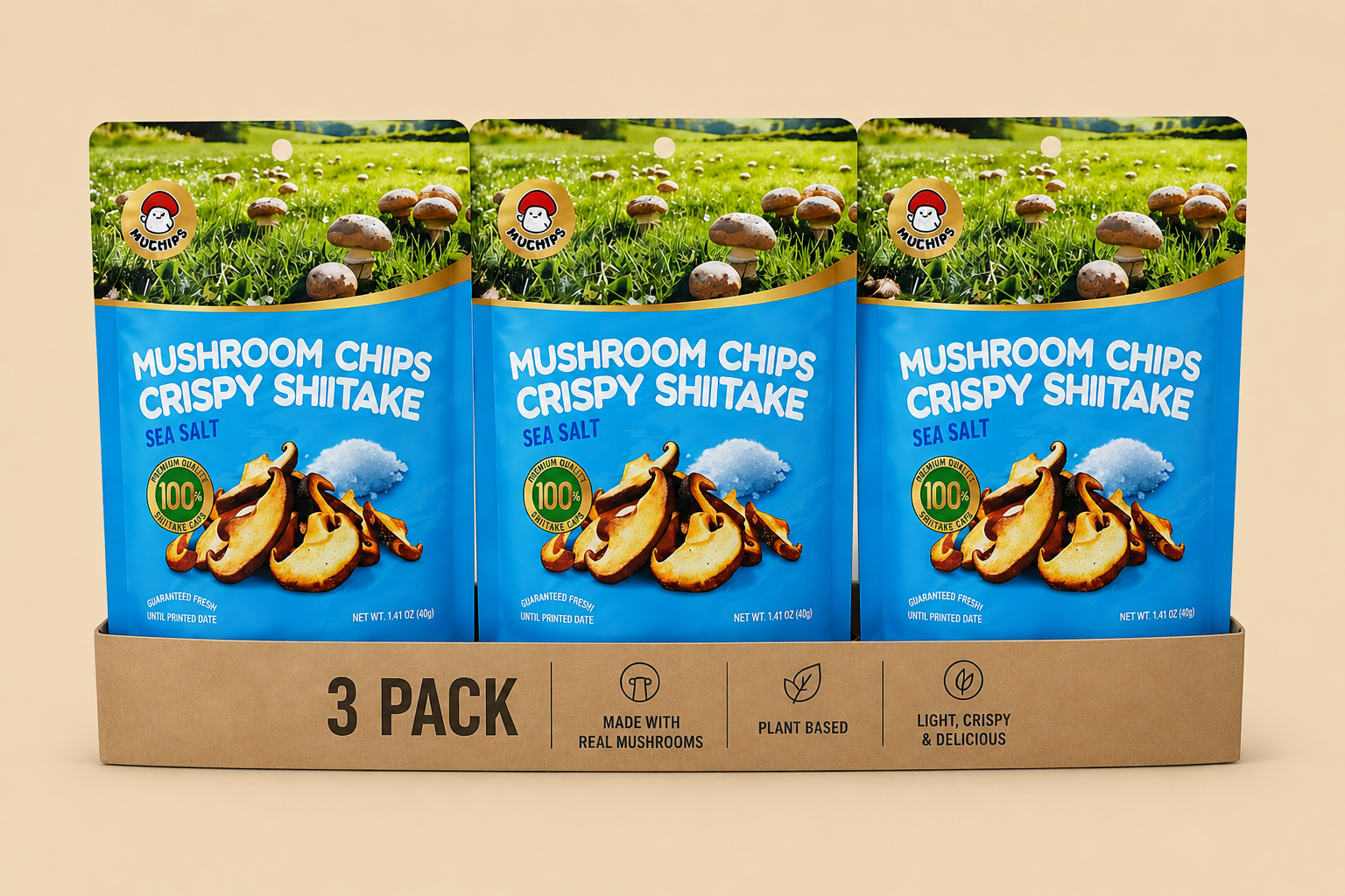 3 bags bundle pack (Shiitake mushroom chips)